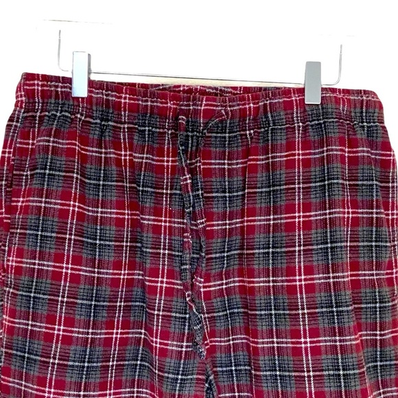 CROFT & BARROW Burgundy/Gray/Black Flannel Pants - Picture 2 of 6